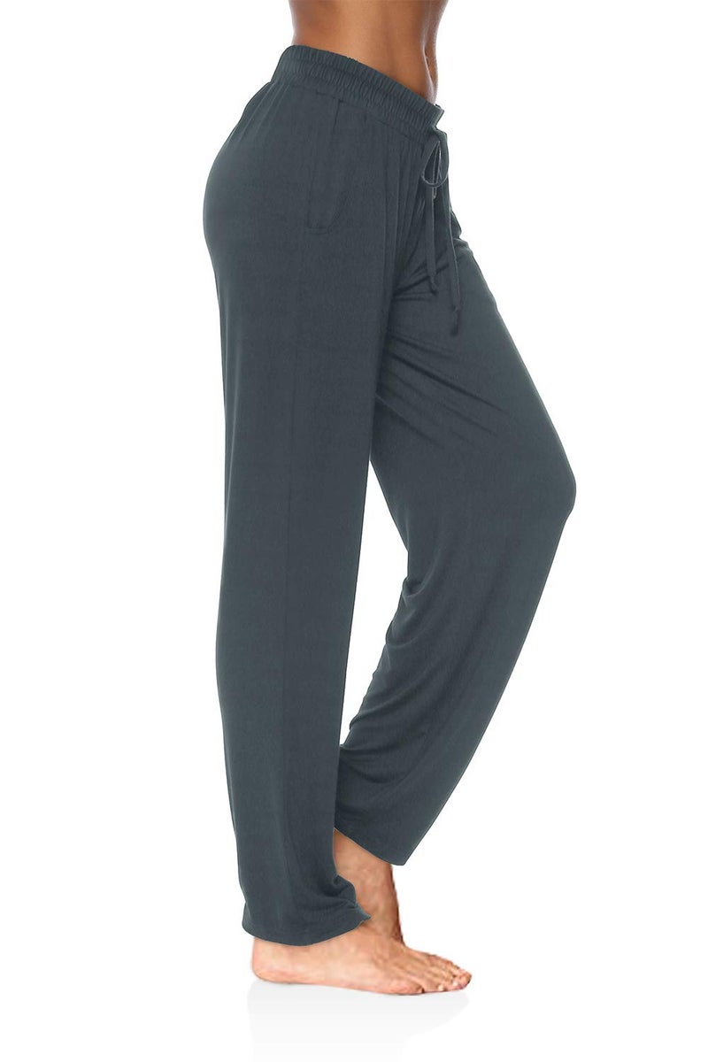 DIBAOLONG Womens Yoga Pants Wide Leg Comfy Drawstring Loose Straight Lounge Running Workout Legging Deep Gray XL - Image 3